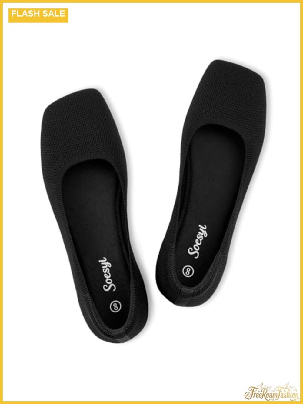 Women's Wide Toe Box Foldable Knit Ballet Flats Casual Slip-on Barefoot Shoes